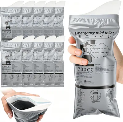 Imagen del producto de Bolsa para orina de 700 ml, 12 unidades, portátil, para hombres y mujeres, ideal para viajes