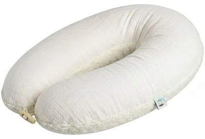 Produktbild von sei Design Stillkissen XXL 190x35 Musselin GOTS Teddyplüsch Natur