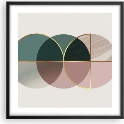 Produktbild von Gerahmtes Poster - Schwarzer Rahmen - Abstraktion Räder Minimalismus - 50x50 cm - Wand Bild - Wanddeko - Wandbilder - Kunstposter - Wandposter - Bilderrahmen - Bilder - Kunstdruck - P2BAC50x50-4399