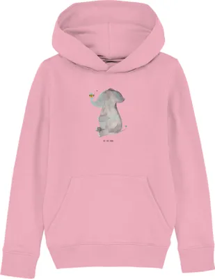 Produktbild von Mr. & Mrs. Panda Kinderpullover Elefant Biene 5-6 Jahre (110/116) - Baumwolle Pink - Geschenk, Hoodie, Hochzeitsgeschenk, Kapuzenpullover, Sweatshirt, Pullover, Liebe