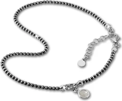 Produktbild von SilberDream Damen-Fußkette 27cm 925er Silber geschwärzt Zirkonia SDF2264K