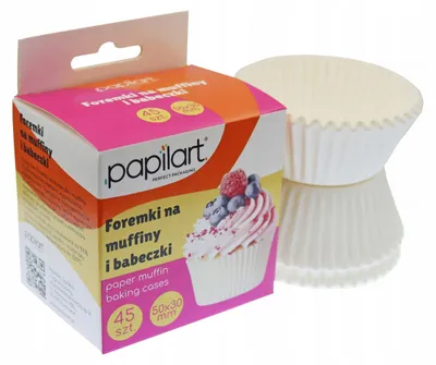 Produktbild von Papilart Weiße Muffinformen 50x30 mm Backpapier 45 Stück