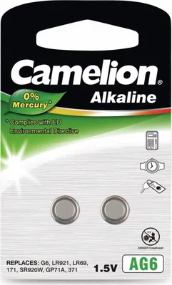 Zdjęcie produktu dla Camelion | Ag6/Lr69/Lr921/371 | Bateria Przyciskowa Alkaline | 2 Szt.