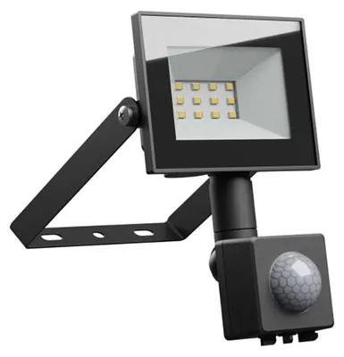 Produktbild von Spectrum LED Fluter Noctis Lux 4 Schwarz IP44 10W 750lm Neutralweiß 4000K Bewegungsmelder