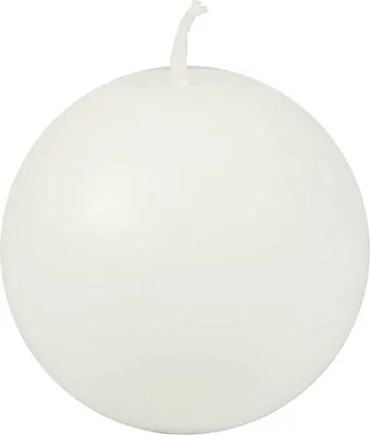 Produktbild von Papstar Kugelkerze Ø 80 mm weiß aus 100 % Stearin, 12 x 1 Stück
