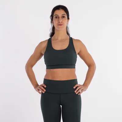 Imagen del producto de Top deportivo Rox Damen, color verde, diseño de traje de baño, con acolchado extraíble, talla S