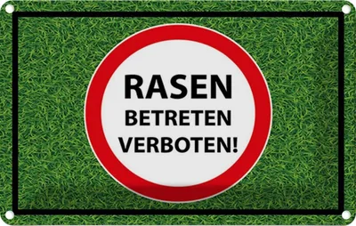 Produktbild von vianmo Blechschild 20x30 cm Rasen Betreten verboten Warnschild Hinweisschild Sicherheit Vorsicht