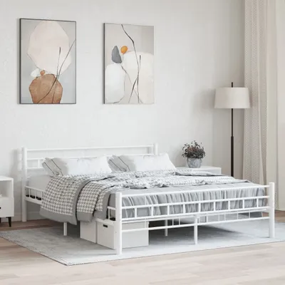Produktbild von vidaXL Postelový rošt bílý kov 160×200 cm