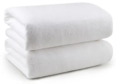 Immagine prodotto di Omgoods - Set di 2 asciugamani in microfibra morbida - 27x54 cm - Traspiranti e ad asciugatura rapida - Bianco