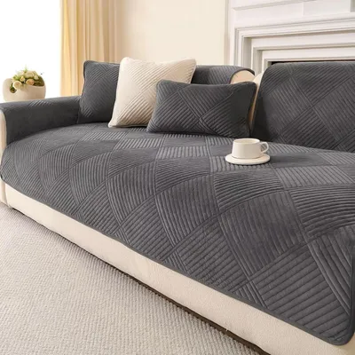Zdjęcie produktu dla Antypoślizgowy zagęszczony pokrowiec na sofę, pokrowiec na sofę 90x160cm, 2-osobowa, gruba sofa, antypoślizgowy pokrowiec na sofę, ochrona mebli, ciemnoszara mata na sofę.