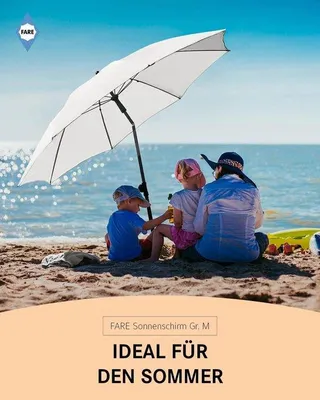 Image de Parasol avec protection UV 50+, 180 cm, blanc titane, pour terrasse