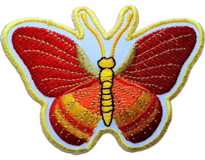 Produktbild von Schmetterling - Aufnäher, Bügelbild, Aufbügler, Applikationen, Patches, Flicken, Zum Aufbügeln, Größe: 8,6 x 6,4 cm