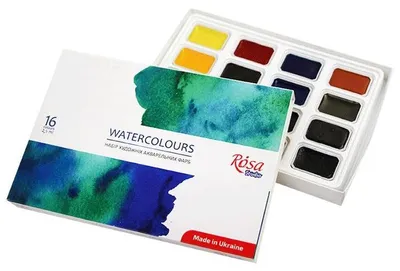 Produktbild von Rosa Studio Aquarellfarben Set 16 × 2,5 ml, Kartonbox