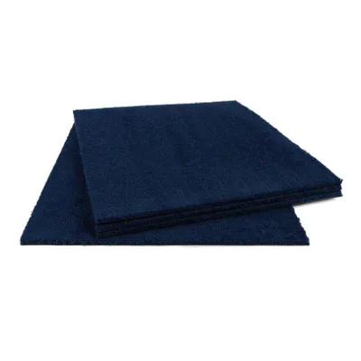 Produktbild von Velours Teppichfliesen blau Selbstliegende Teppich Fliesen 50x50 cm in Dunkelblau Veloursteppich Fliesen weich für Schlafzimmer und Wohnzimmer