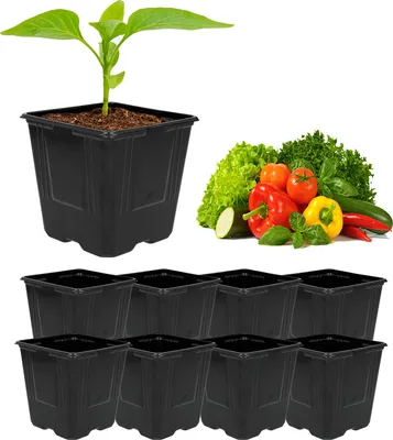 Zdjęcie produktu dla Zestaw 9x Doniczka Produkcyjna do Rozsady Pikowania Wysiewu Nasion Warzyw 9x9x10 cm