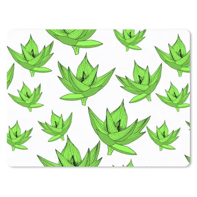 Produktbild von MuchoWow® Mauspad Mousepad Aloe Vera - Muster - Pflanzen 23x19 cm - Mousepads - Maus Mat - Pad - Mausunterlage - Schreibtischunterlage - Mauspad