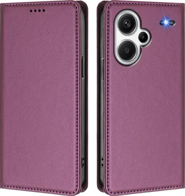 Image de Etui en cuir pour Xiaomi Redmi Note 13 Pro+, étui magnétique en cuirPolyuréthaneavec support Violet