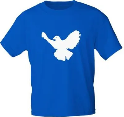 Produktbild von T-Shirt Uni Ukraine Frieden mit Print - Friedenstaube - 15713/1 royalblau Gr. S-3XL Größe - XL