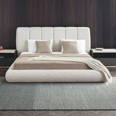 Produktbild von Casa Padrino Luxus Doppelbett Hellgrau 180x200 cm - Schlafzimmer & Hotel Möbel