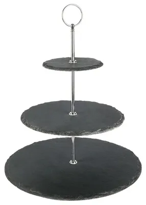 Obrázek produktu pro Stojan na dort s 3 patry - kovový - 31 cm - černý