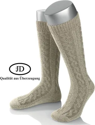 Produktbild von 1 Paar Trachtensocken Kniestrümpfe Tracht Trachtenstrümpfe Zopfmuster  Gr. 45/47