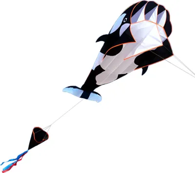 Obrázek produktu pro Lixada 3D Dětský drak pro dospělé Giant Frameless Soft Parafoil Giant Whale Kite s 30m létajícím drakem na jedné šňůře , 120×215cm Beach Kite s úložnou taškou, Black&White Camping Gear
