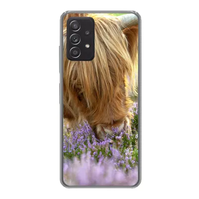 Produktbild von MuchoWow® Handyhülle Schutzhülle Hülle für Samsung galaxy a73 Schottische Highlander - Gras - Heidekraut - Tiere Silikon Softcase Handy Hülle - Handyhülle