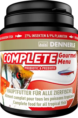 Produktbild von Dennerle Fischfutter Complete Gourmet Menu 200 ml - Hauptfutter für Zierfische in Granulatform