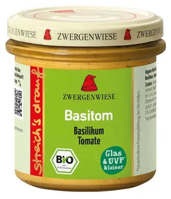 Produktbild von Zwergenwiese Aufstrich Basitom (Basilikum-Tomate) 135g