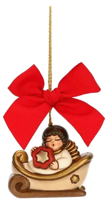Keramik-Schlitten, mehrfarbig, 6,5x4,5x5,2 cm, Weihnachtsdeko