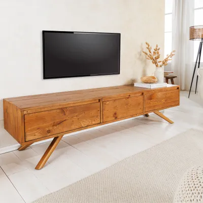 Produktbild von riess-ambiente Massives TV-Board FINCA 180cm vintage braun recyceltes Pinienholz mit Schubladen TV-Schrank TV-Lowboard Kommode Lowboard