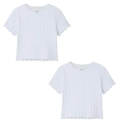 Produktbild von NAME IT Shirt 2er-Set Längsstreifenmuster Rundhals Kurzarm Größe: 122-128
