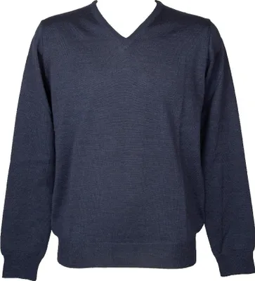 Obrázek produktu pro Pánský svetr RAGNO s výstřihem do V a dlouhými rukávy, z čisté extra jemné merino vlny, č. výrobku U545M2, vyrobeno v Itálii, velikost 52, 100 % vlna