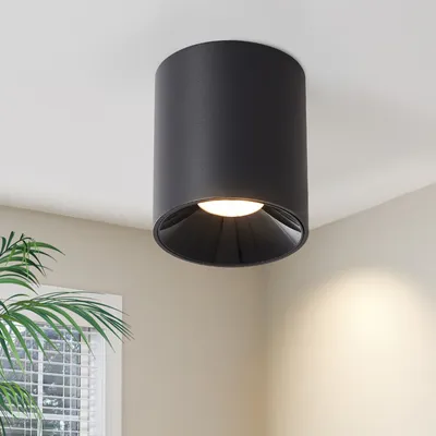 Produktbild von ZMH LED Deckenleuchte 1ER Aufputz 7W Deckenspots Warmweiß Aufbauspot Schwarz Aufbaustrahler Rund Deckenstrahler Klein für Küche Wohnzimmer Esszimmer