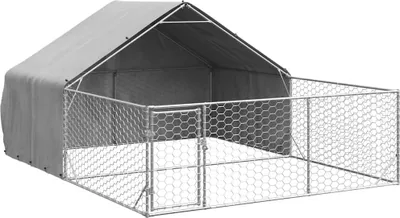 Productafbeelding van Hondenkennel met ren 4x3x1,9 m gegalvaniseerd staal
