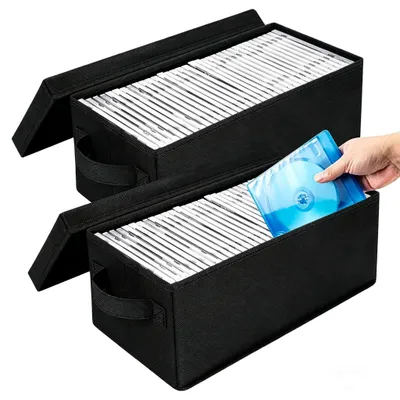 Imagen del producto de Juego de 2 cajas de almacenamiento para CDs con tapa