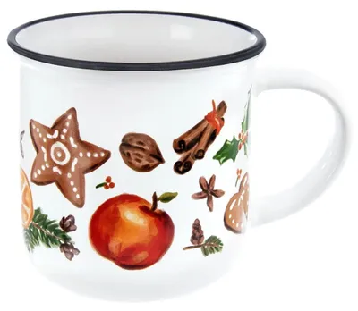 Produktbild von Keramikbecher mit Wintermotiv, 330 ml, mikrowellengeeignet