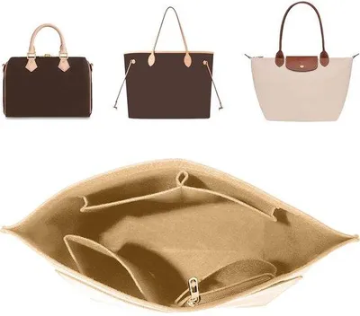 Image de Organiseur de sac en cuir avec plusieurs compartiments, compatible avec Schoudertas