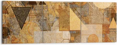 Produktbild von Bild auf Leinwand - Leinwandbild - 3 Teile - Abstraktion Figuren Geometrisch - 150x50cm - Wand Bild - Wanddeko - Wandbilder - Leinwanddruck - Bilder - Wanddekoration - Leinwand bilder - CA150x50-4387
