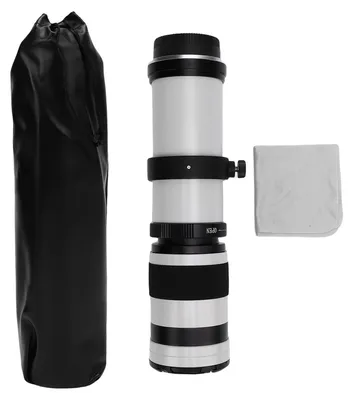Image de Objectif zoom 420–800 mm, compatible avec les appareils photo reflex Nikon à monture F, traitement optique des lentilles, mise au point manuelle, téléobjectif, blanc