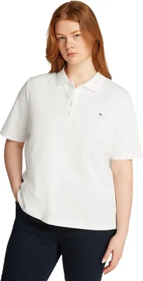 Imagen del producto de Camiseta polo de manga corta para mujer Tommy Hilfiger, corte regular, color blanco (ecru), talla 48
