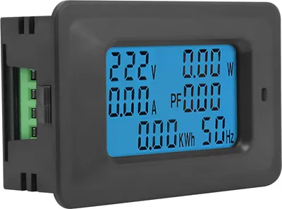 Obrázok produktu pre Tester prúdu Tester napätia LCD displej Digitálny multimetrík napätia 6 v 1 AC 110V-250V 20A Merač prúdu/energie Ampérmeter Voltmeter s podsvietením