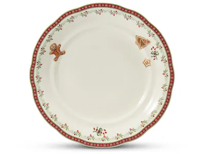 Obrázek produktu pro Talíř mělký, 25 cm, vánoční porcelán, perníčky, Leander