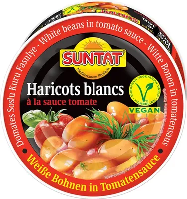Produktbild von SUNTAT Weiße Bohnen in Tomatensoße vegan 280g