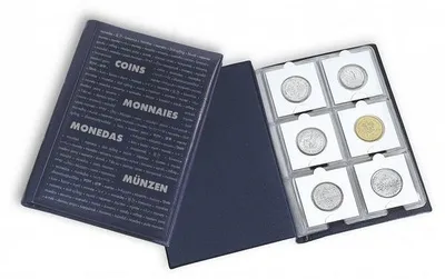 Produktbild von Leuchtturm (325026) Münzen-Taschenalbum mit 10 Münzblättern für je 6 Kartonrähmchen, blau