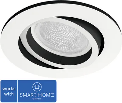 Produktbild von Philips Hue White and Color ambiance Centura runder Einbauspot weiß, Intelligenter Einbaustrahler, Bluetooth, Weiß, LED, Synthetik, GU10