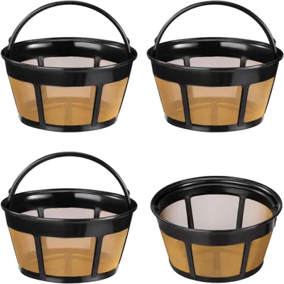 A collage of four reusable coffee filters.
