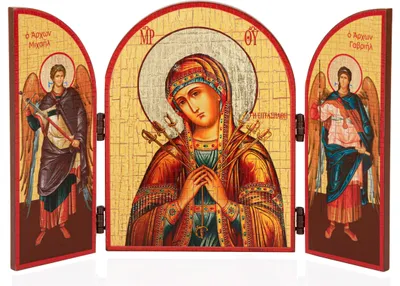 Produktbild von NKlaus Mäßigung Der Bösen Herzen Ikone Triptychon Holz 25x16cm Christlich 13872