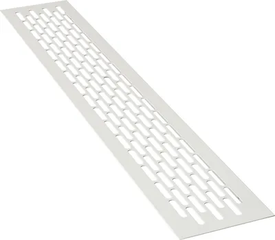 Produktbild von 2 x sossai Aluminium Lüftungsgitter 48 x 8cm in Weiß Belüftungsgitter Türgitter Stegblech Abluft
