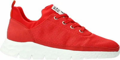 Produktbild von Mephisto Herren Sneaker Rot mit gelochtem Obermaterial und dicker weißer Sohle